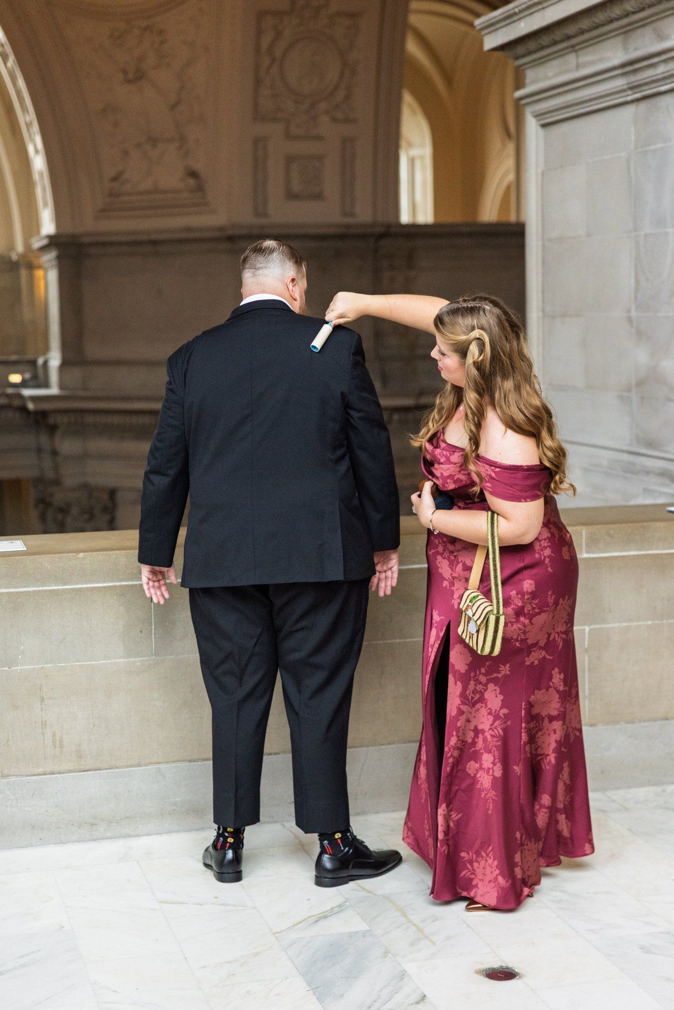 city hall elopement with a live cellist (7 guests), Portraits Inside City Hall