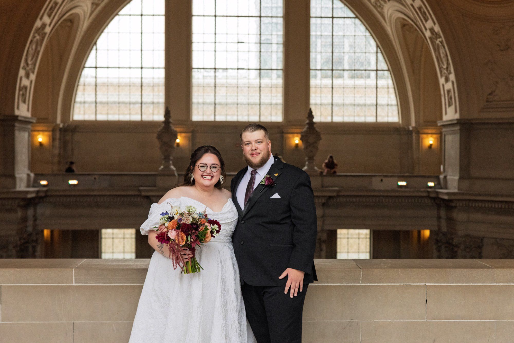 city hall elopement with a live cellist (7 guests), Portraits Inside City Hall