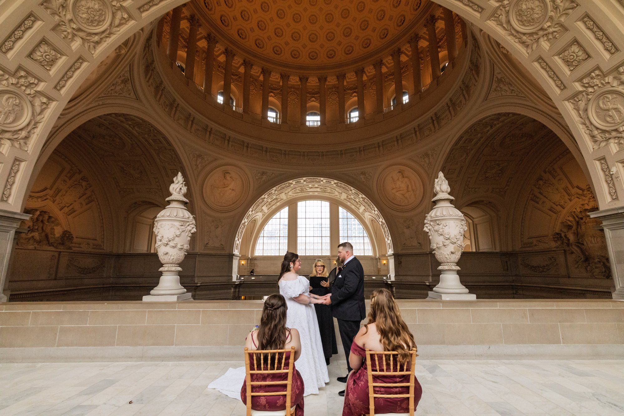 city hall elopement with a live cellist (7 guests), A City Hall Elopement Under the Rotunda, With a Live Cellist
