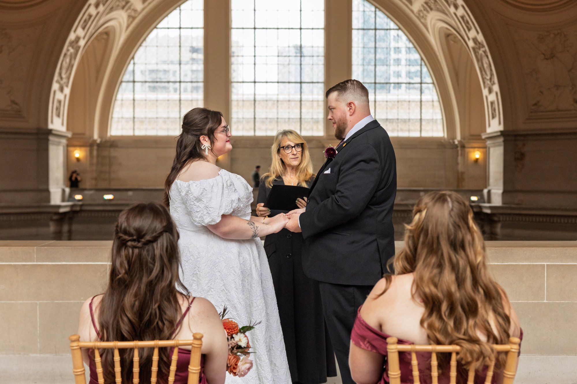 city hall elopement with a live cellist (7 guests), A City Hall Elopement Under the Rotunda, With a Live Cellist