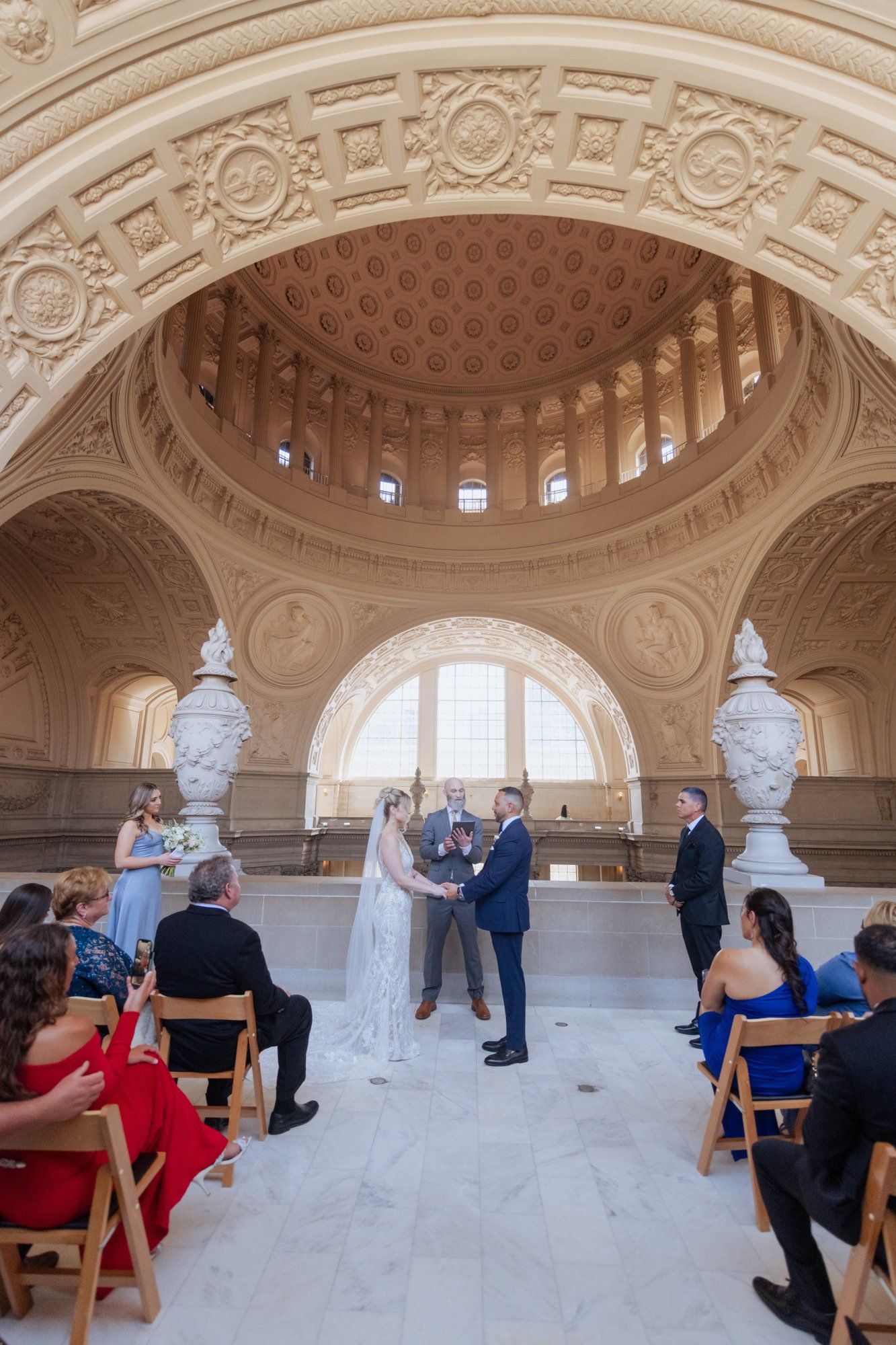 spring city hall micro wedding, A Spring City Hall Ceremony Under the Rotunda