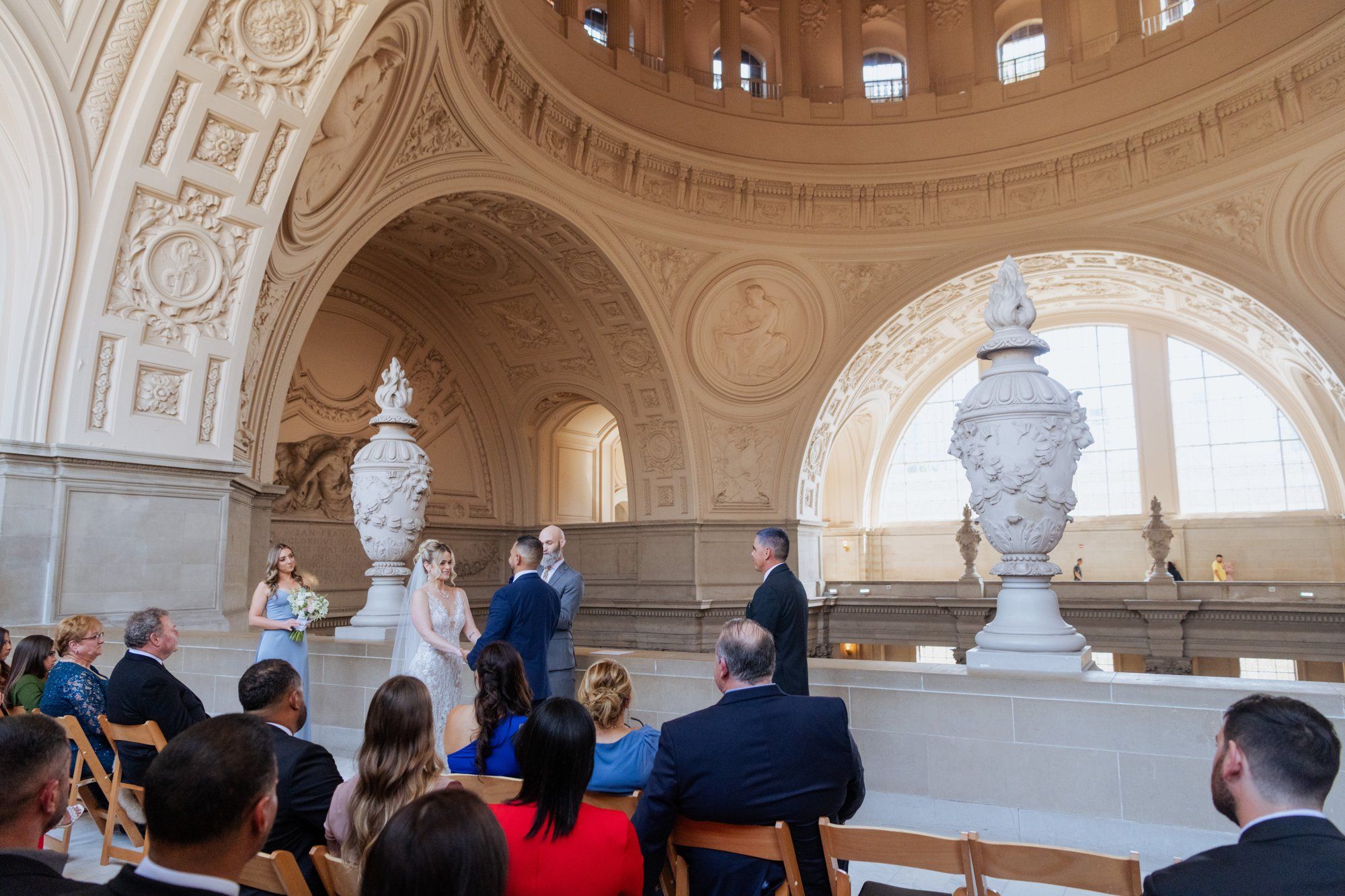spring city hall micro wedding, A Spring City Hall Ceremony Under the Rotunda