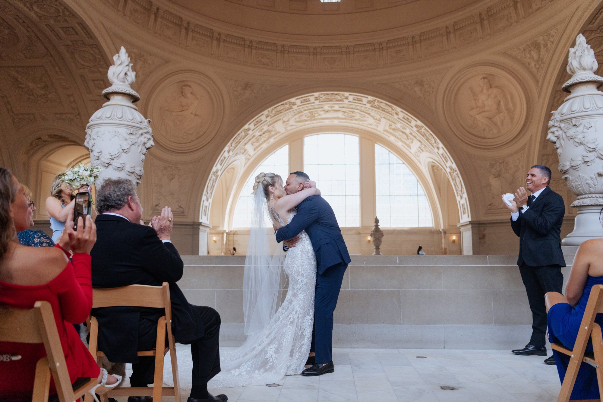 spring city hall micro wedding, A Spring City Hall Ceremony Under the Rotunda