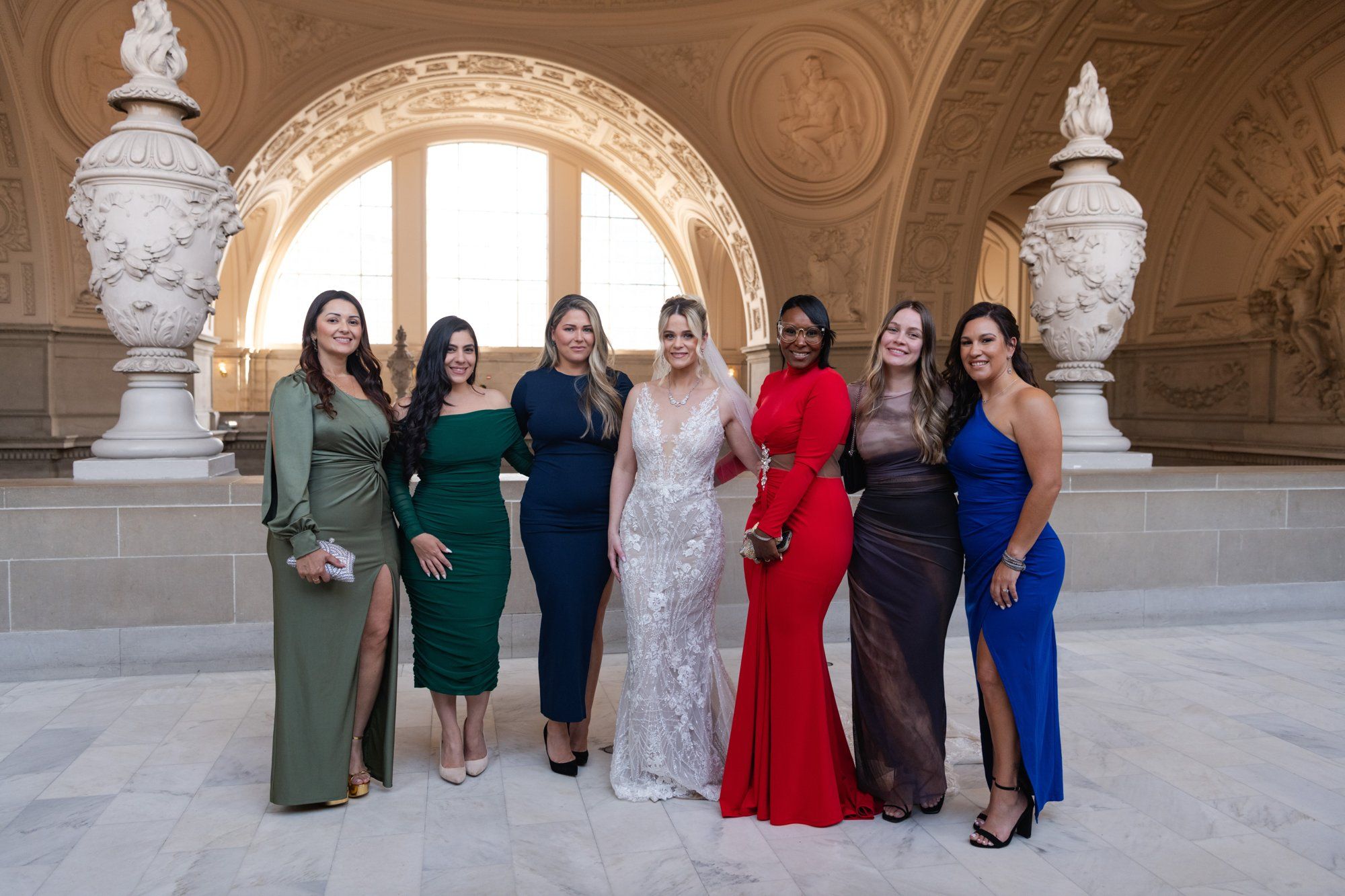 spring city hall micro wedding, Portraits on the Grand Staircase of San Francisco City Hall