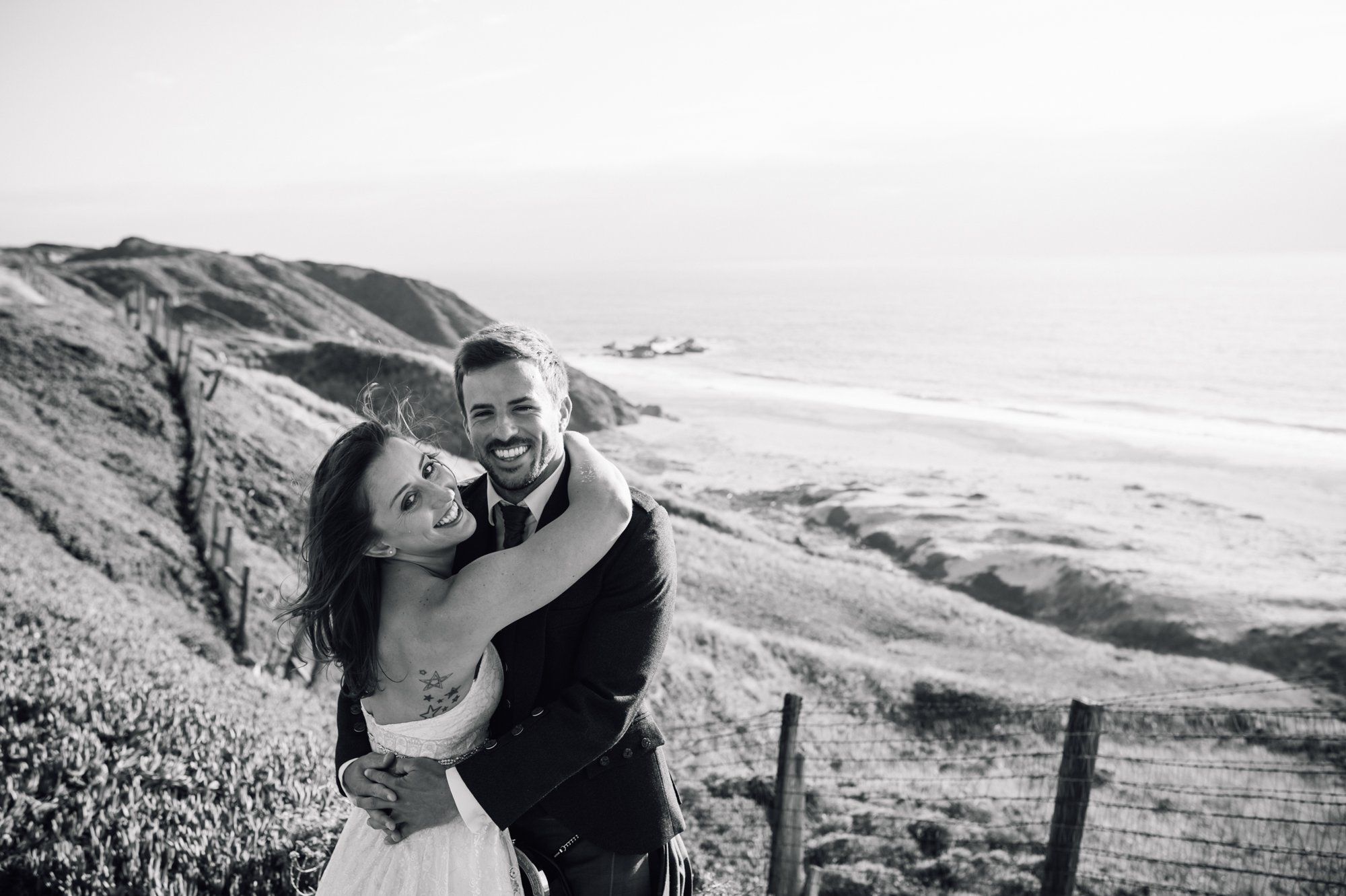 cliffside estate wedding at wind and sea big sur, Portraits Along the Cliffs at a Big Sur Cliffside Wedding
