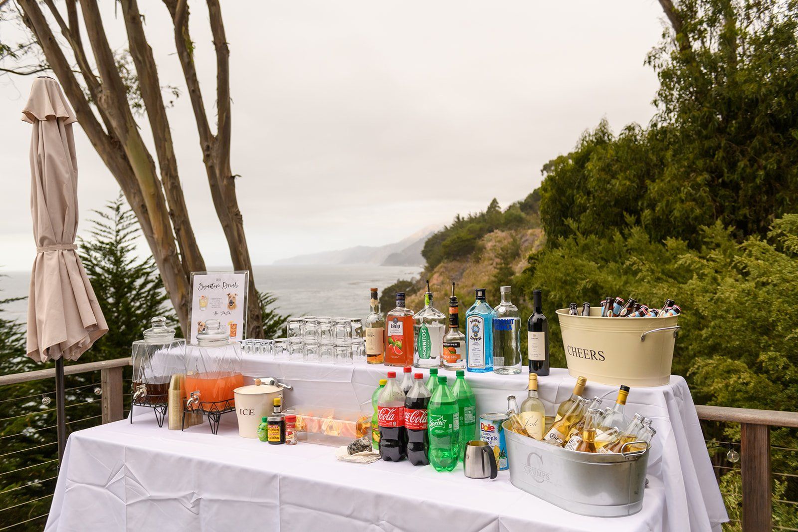 cliffside estate wedding at wind and sea big sur, Dinner on the Deck