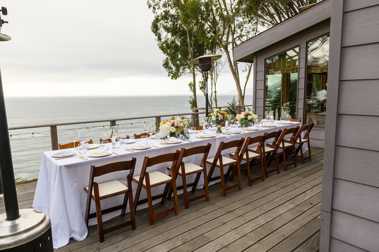 cliffside estate wedding at Wind and Sea Big Sur, Dinner and Dancing at the Wind and Sea Estate