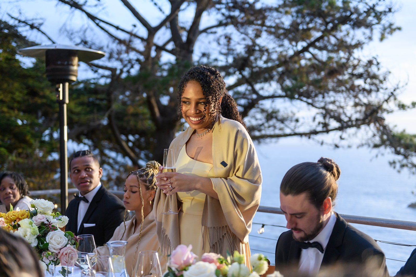 cliffside estate wedding at wind and sea big sur, Dinner on the Deck