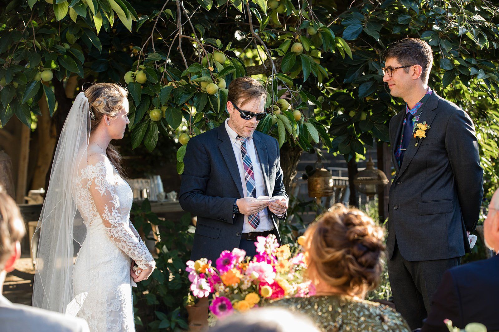 spanish villa micro wedding, los angeles, Married on the Grass, His Sister Officiating