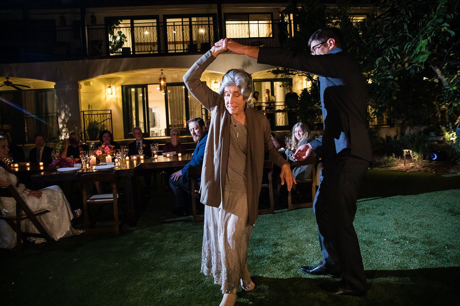 spanish villa micro wedding, los angeles, One Long Table in the Villa Yard
