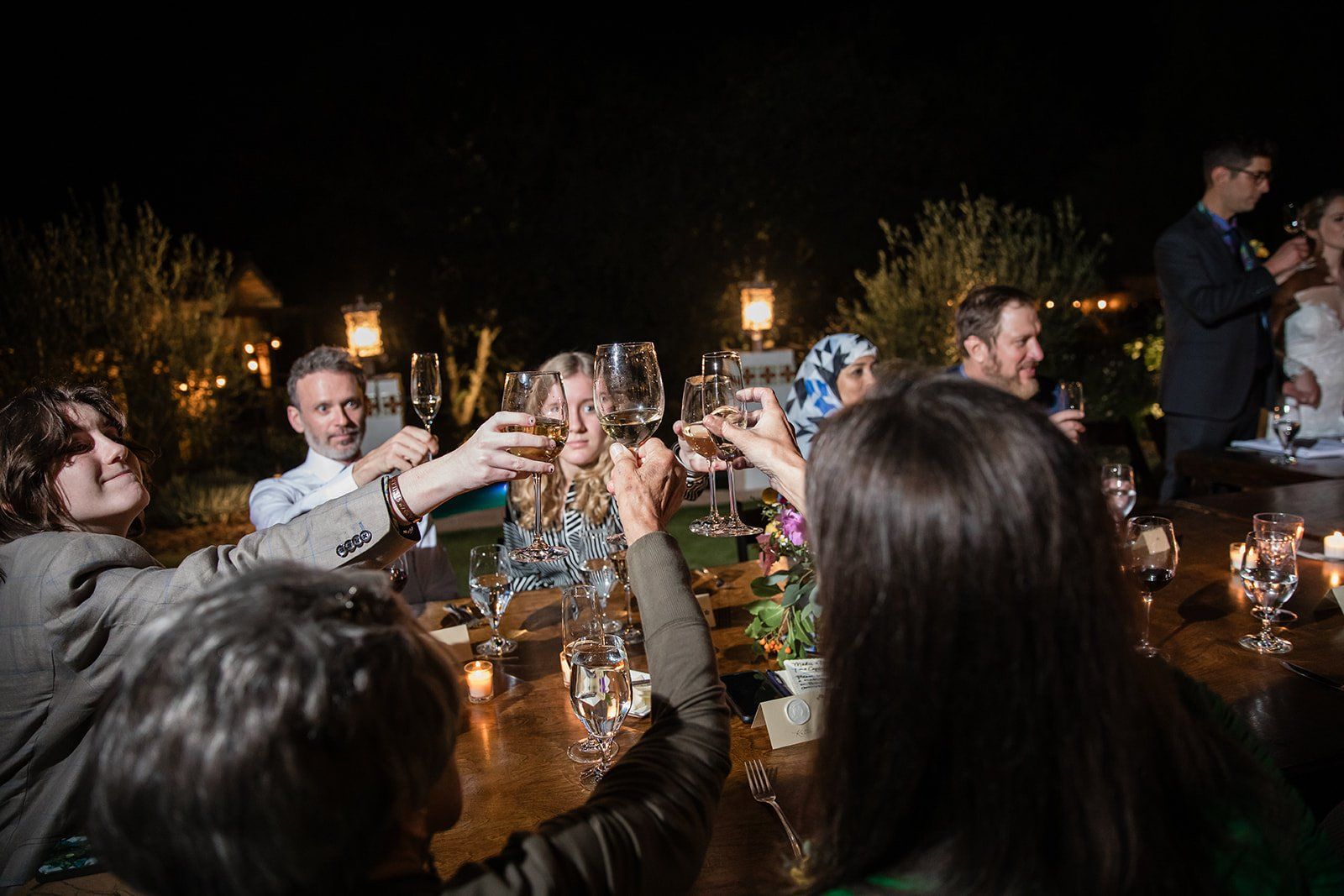 spanish villa micro wedding, los angeles, One Long Table in the Villa Yard