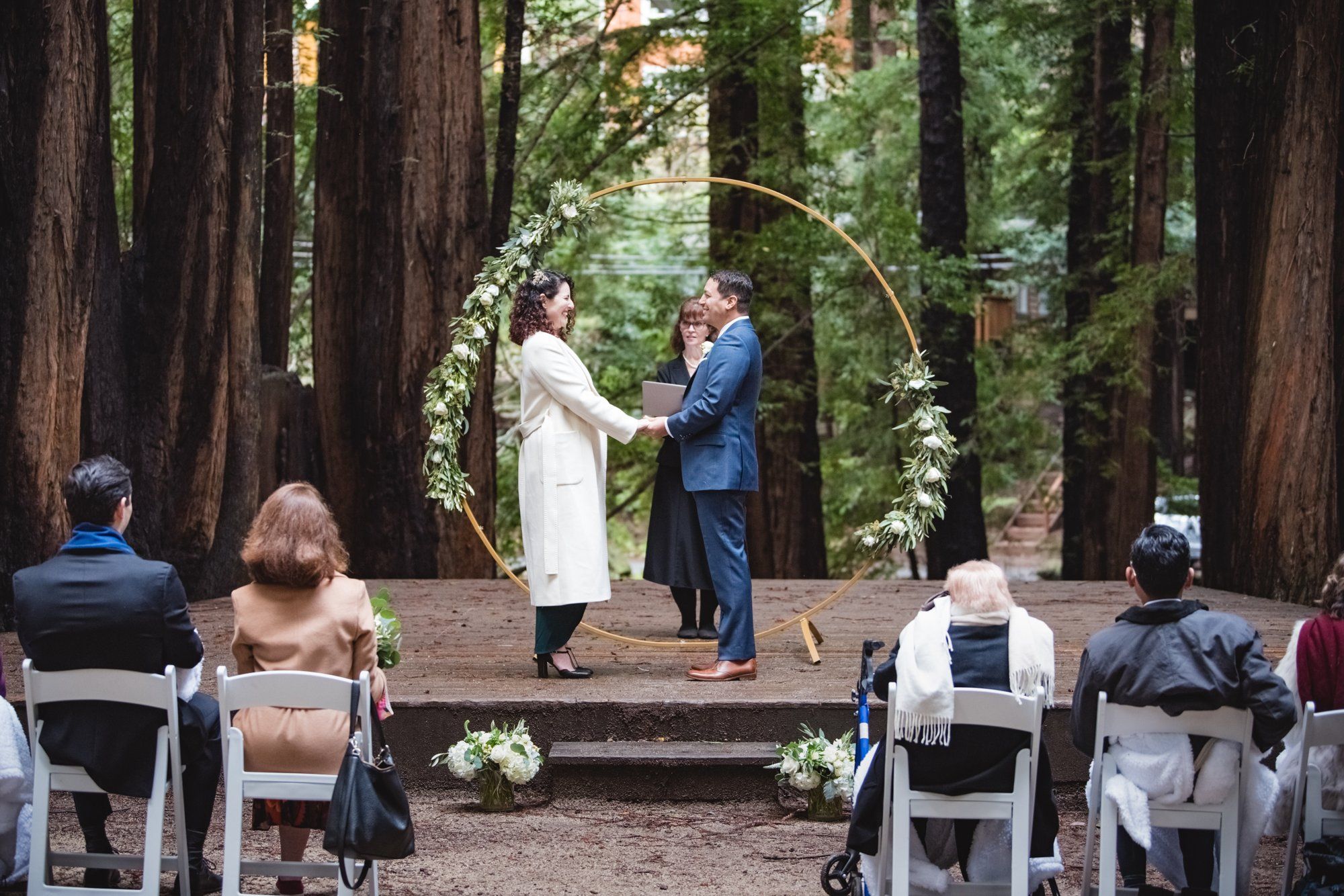 family-only redwoods minimony at old mill park, The Amphitheater. Ten Guests Under the Redwoods