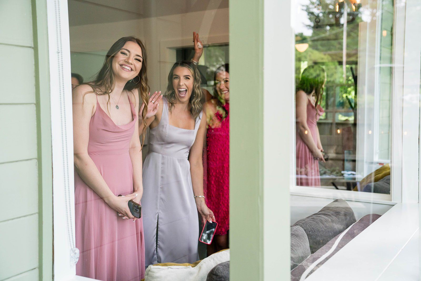 olema house reception micro wedding, point reyes, Cocktails by Olema Creek. Point Reyes Reception