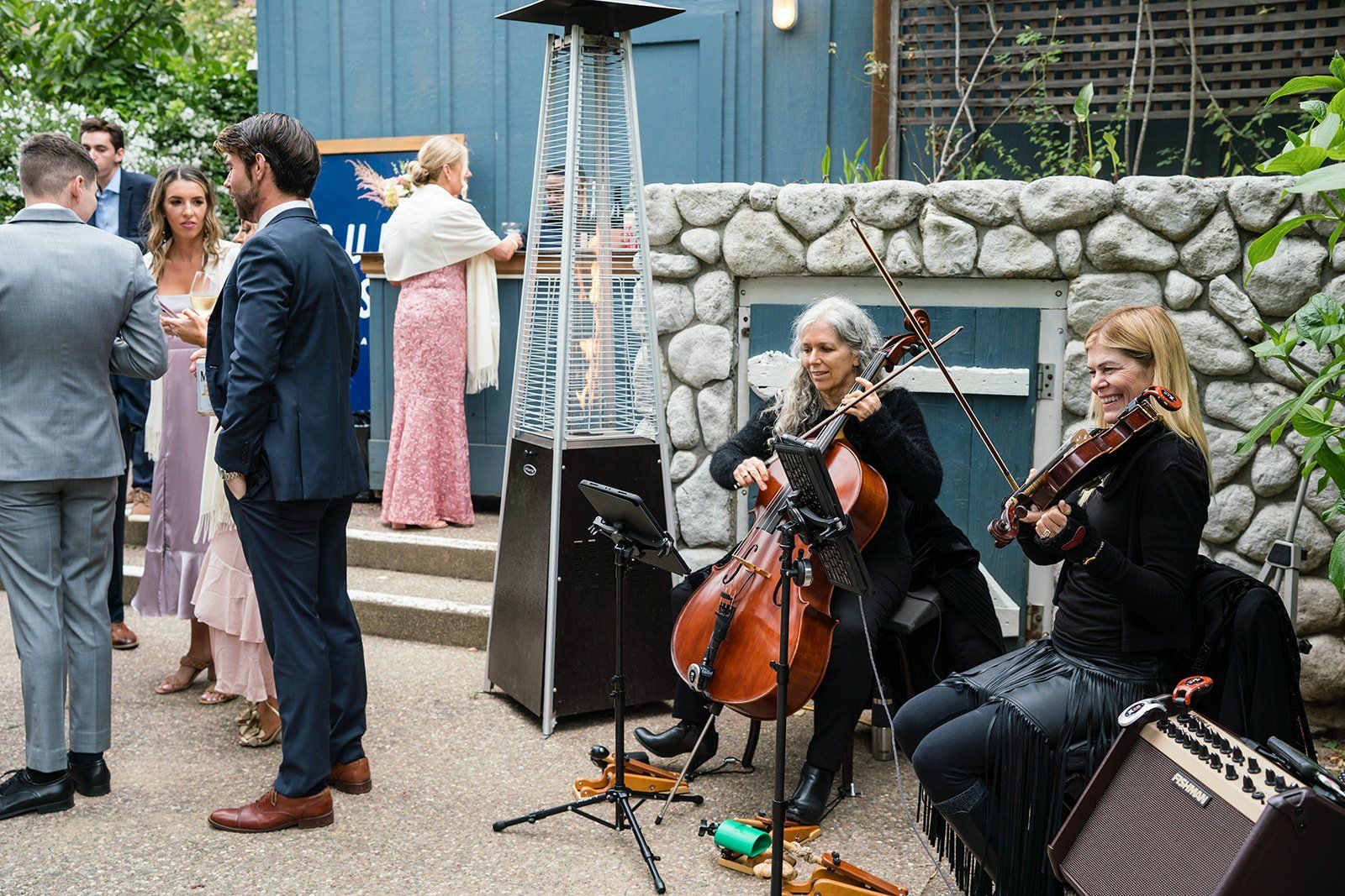 olema house reception micro wedding, point reyes, Dinner on the Creekside Patio
