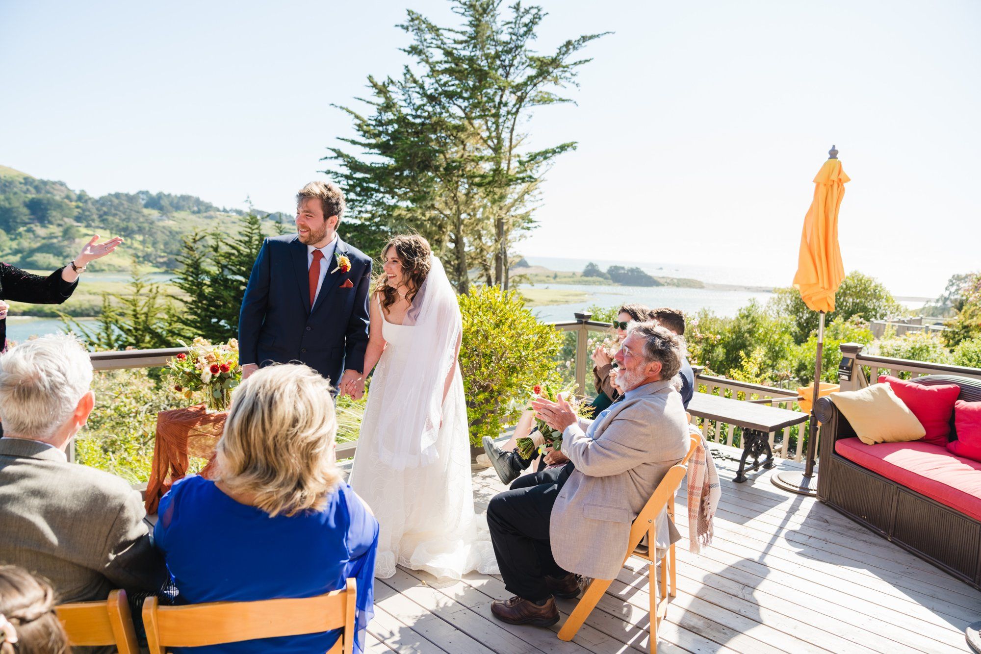 oceanfront airbnb minimony in jenner, Married on the Deck, a 12-Guest Ocean-View Ceremony