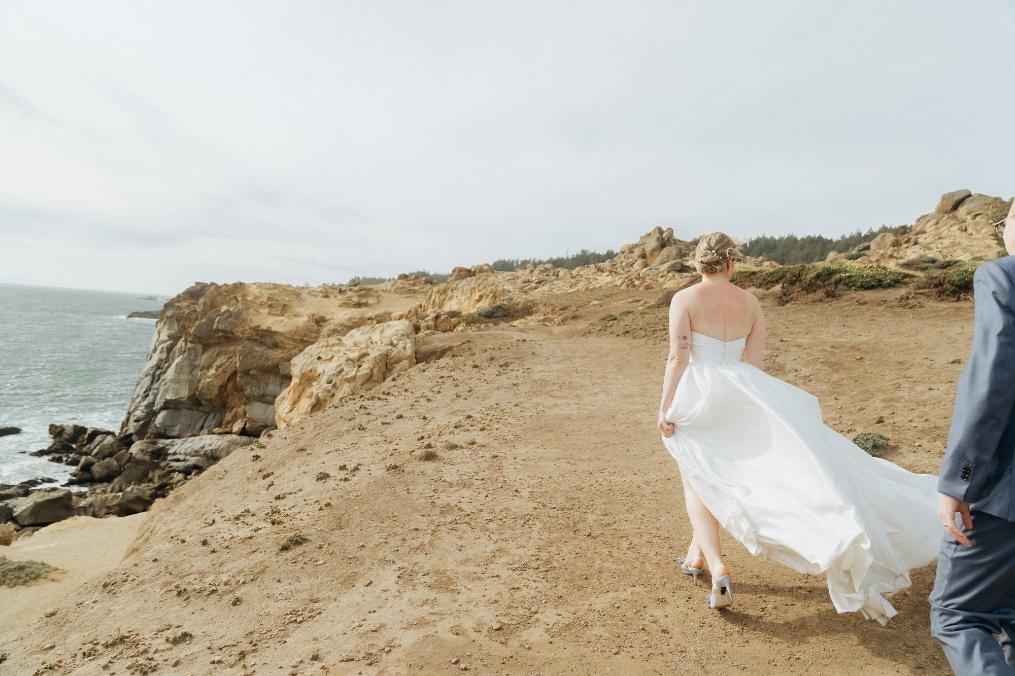 micro wedding on the timber cove bluff (not an elopement), Portraits on the Cliffs. Sonoma Coast Bluff Ceremony