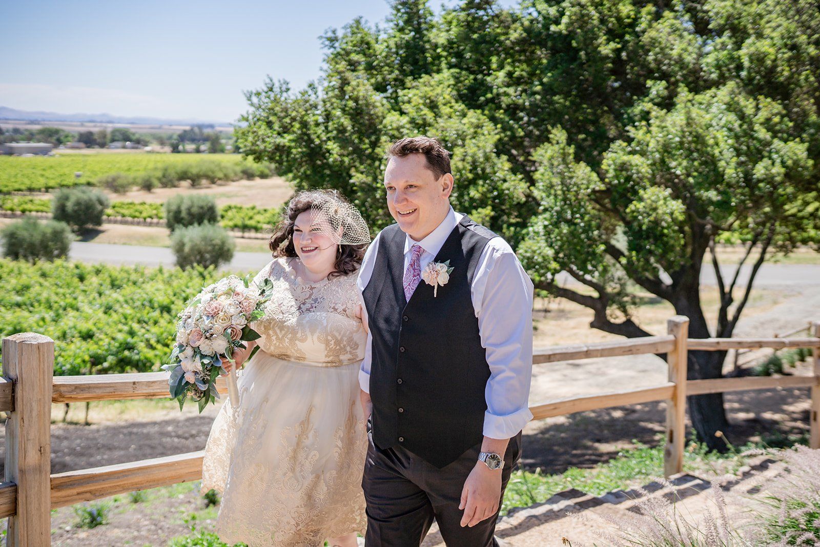 livestreamed vineyard wedding at gloria ferrer, Portraits Across the Winery, a Postponed-Three-Times Wedding