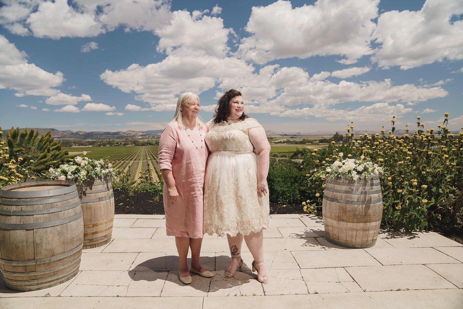 livestreamed vineyard wedding at gloria ferrer sonoma, Portraits Across the Winery. Postponed-Three-Times COVID Wedding