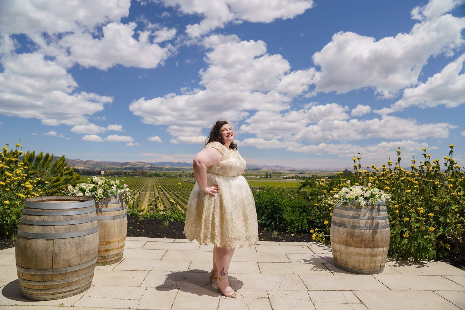 livestreamed vineyard wedding at gloria ferrer sonoma, Portraits Across the Winery. Postponed-Three-Times COVID Wedding