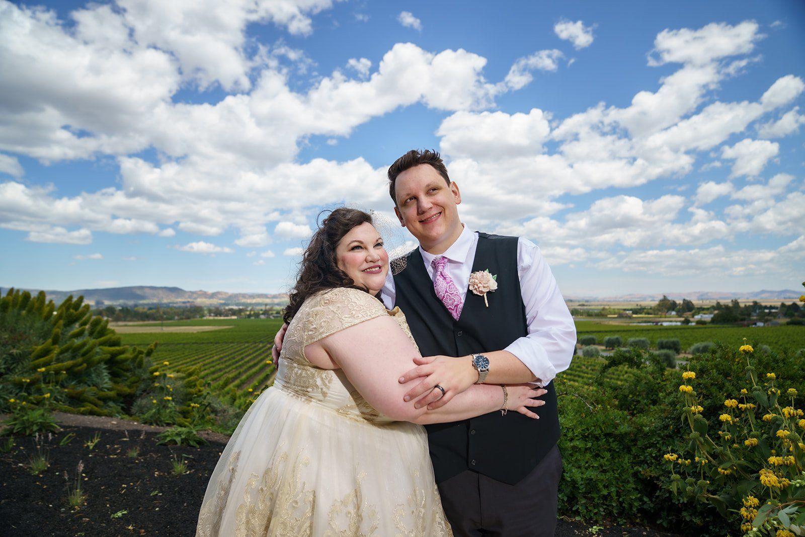 livestreamed vineyard wedding at gloria ferrer sonoma, Portraits Across the Winery. Postponed-Three-Times COVID Wedding