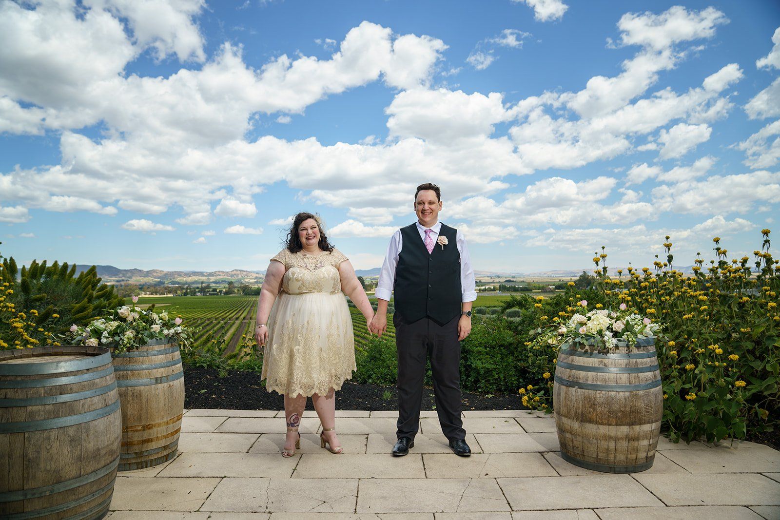 livestreamed vineyard wedding at gloria ferrer, Portraits Across the Winery, a Postponed-Three-Times Wedding