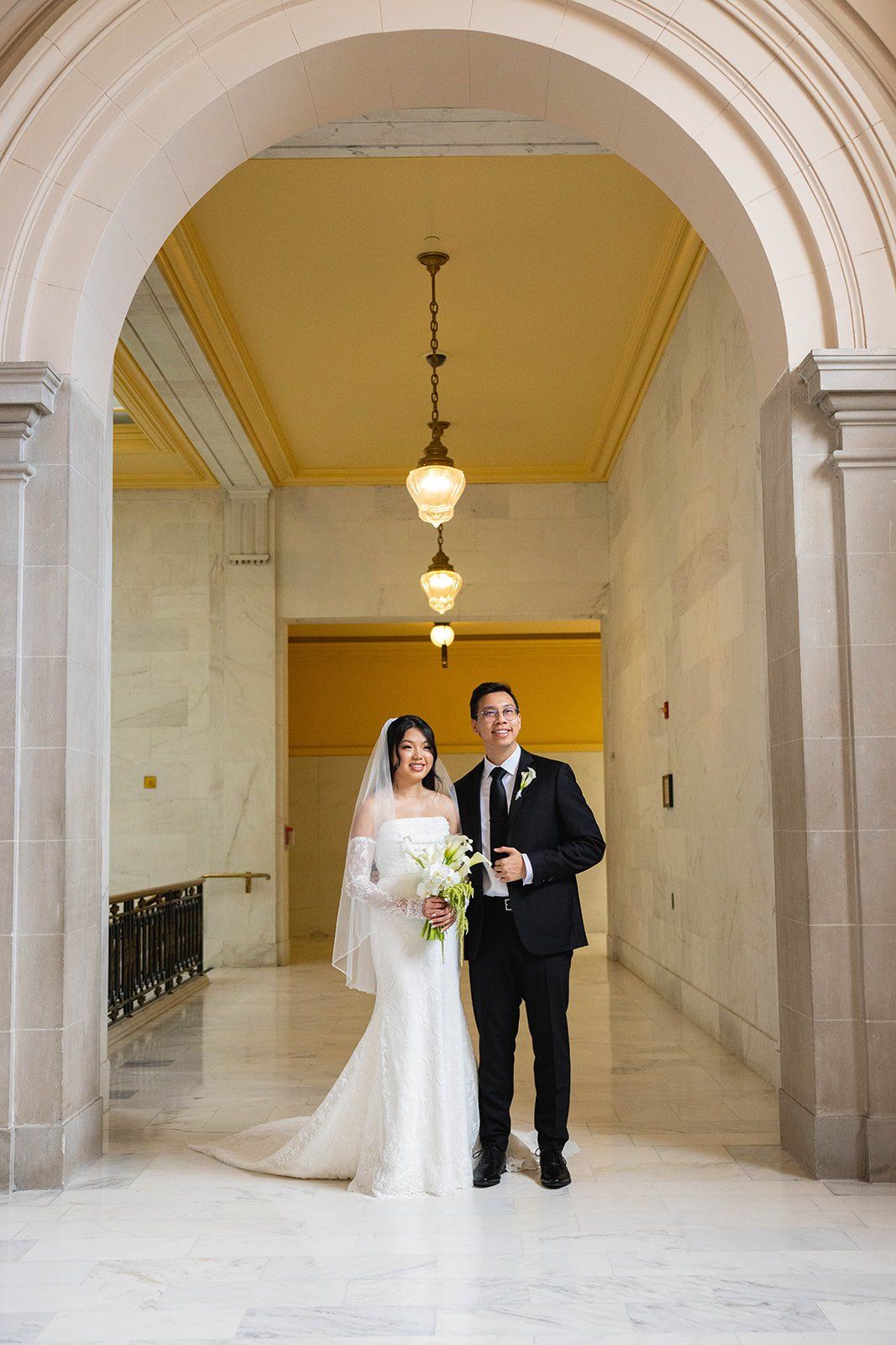 mayor's balcony wedding, 32 guests, Portraits Through City Hall
