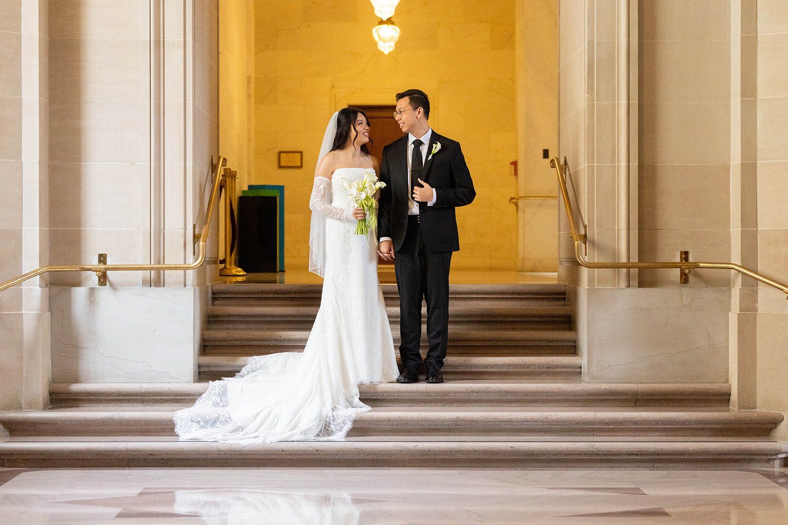 mayor's balcony wedding, 32 guests, Portraits Through City Hall