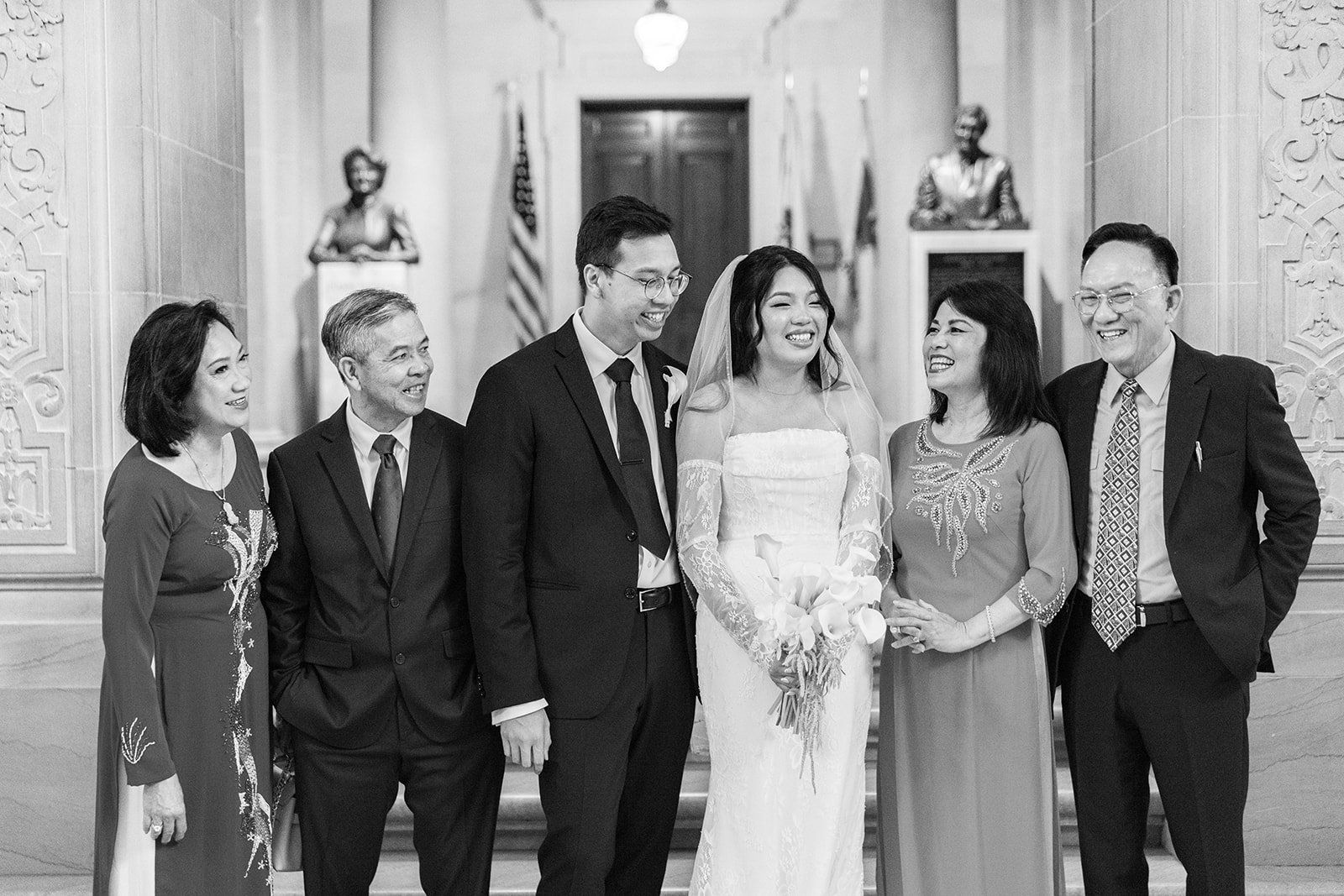 Mayor's Balcony wedding, Portraits Through City Hall