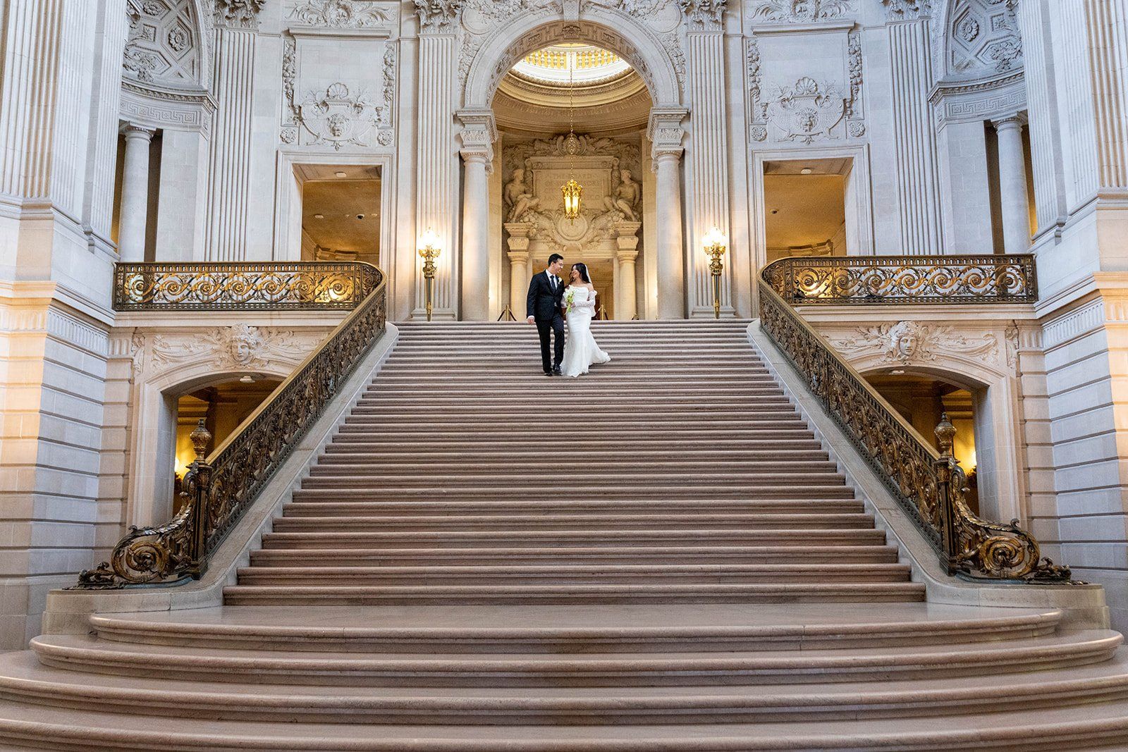 mayor's balcony wedding, 32 guests, Portraits Through City Hall