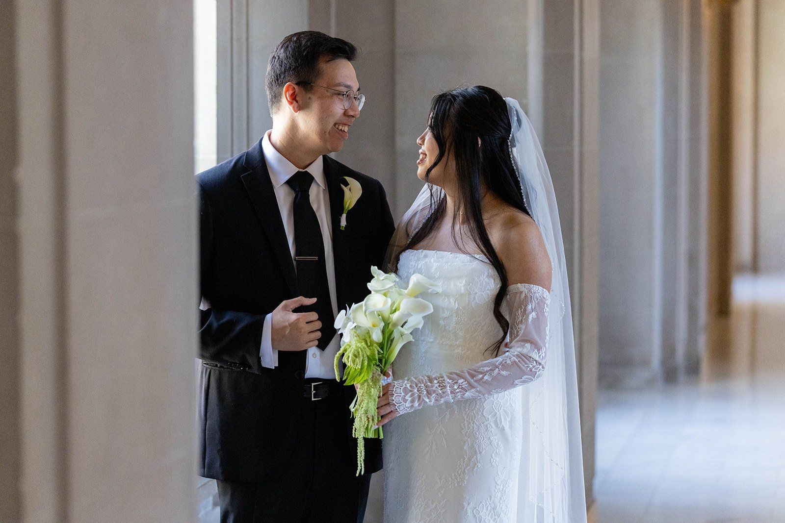mayor's balcony wedding, 32 guests, Portraits Through City Hall