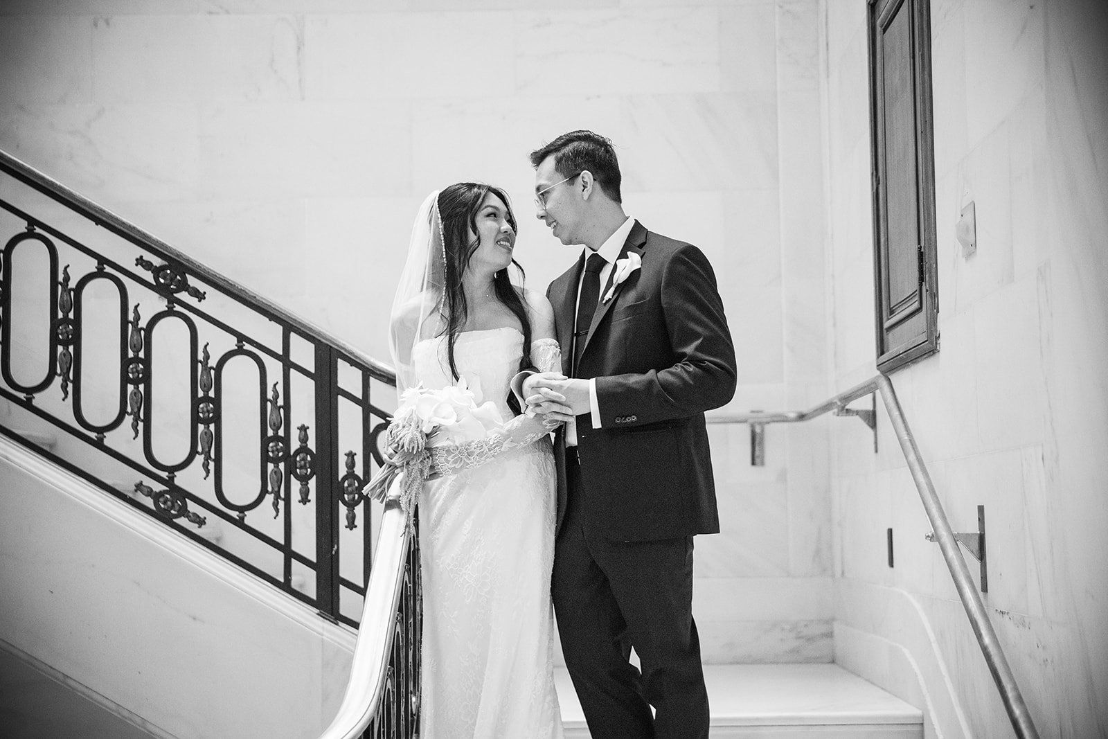 mayor's balcony wedding, 32 guests, Portraits Through City Hall