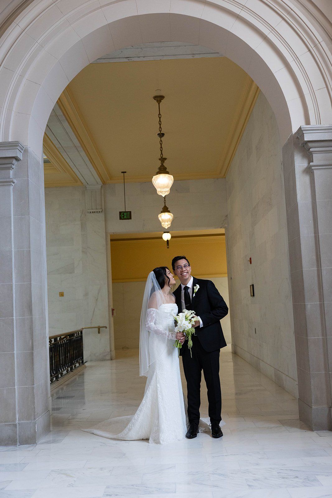 mayor's balcony wedding, 32 guests, Portraits Through City Hall