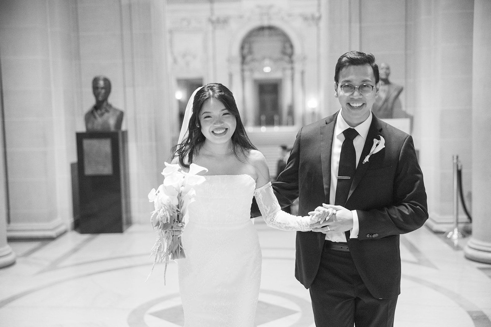 mayor's balcony wedding, 32 guests, Portraits Through City Hall