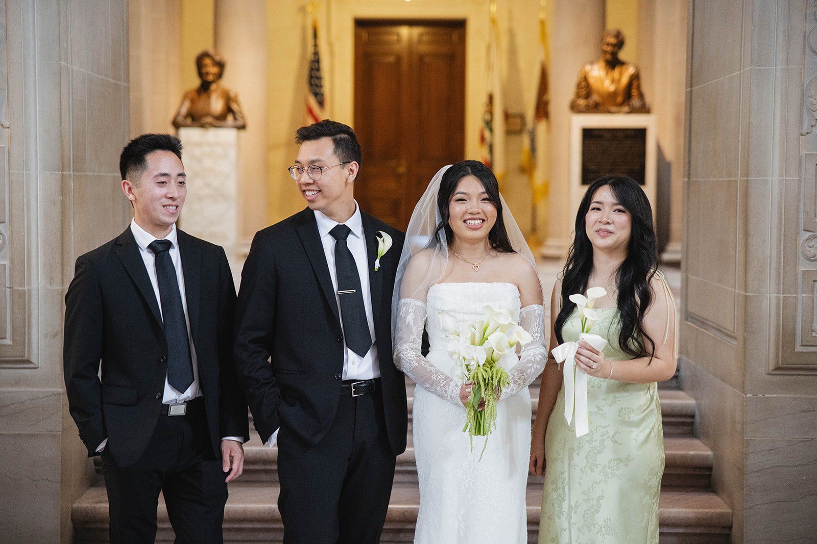 mayor's balcony wedding, 32 guests, Portraits Through City Hall