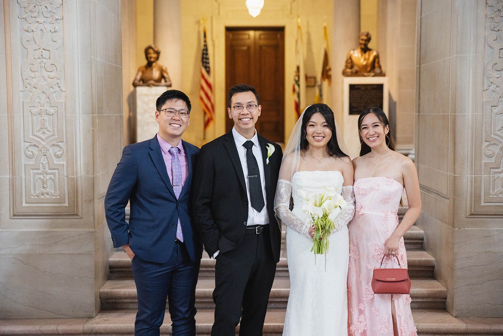 mayor's balcony wedding, 32 guests, Portraits Through City Hall