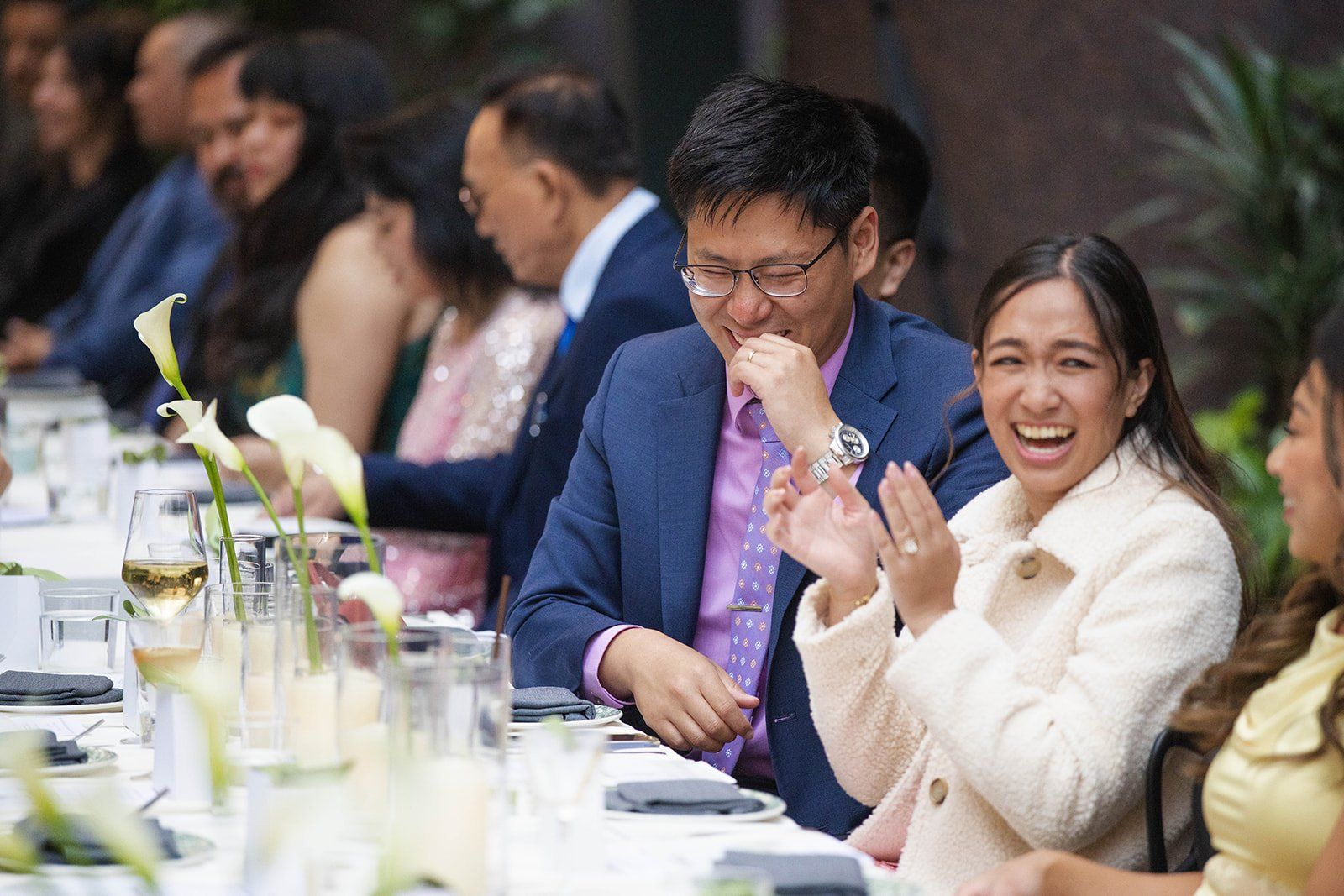 mayor's balcony wedding, 32 guests, One Long Table at Vault Garden