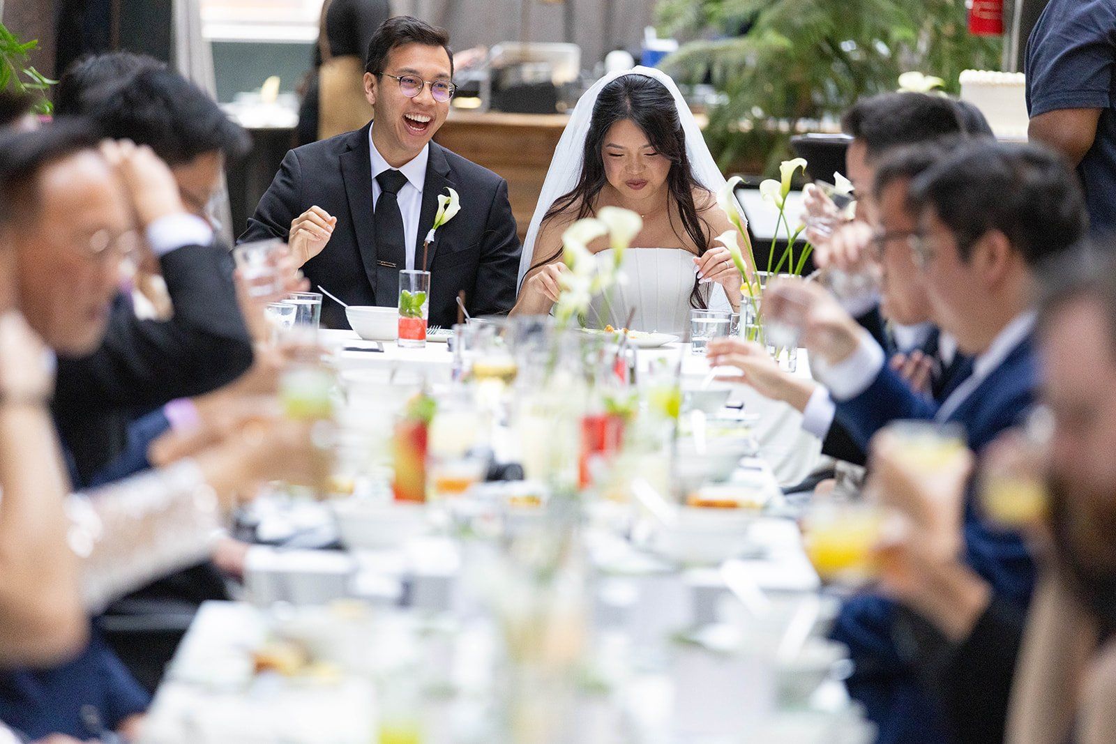 mayor's balcony wedding, 32 guests, One Long Table at Vault Garden