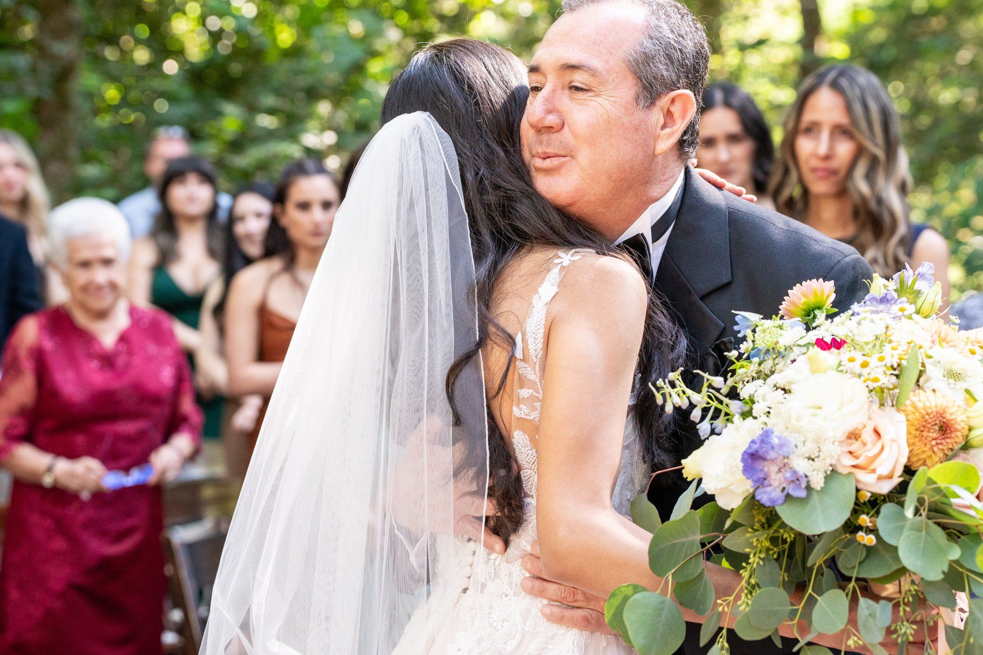 full weekend at sand rock farm — guests on-site (37, arch, DJ), Vows in the Redwood Grove, a Lodging-on-Property Celebration