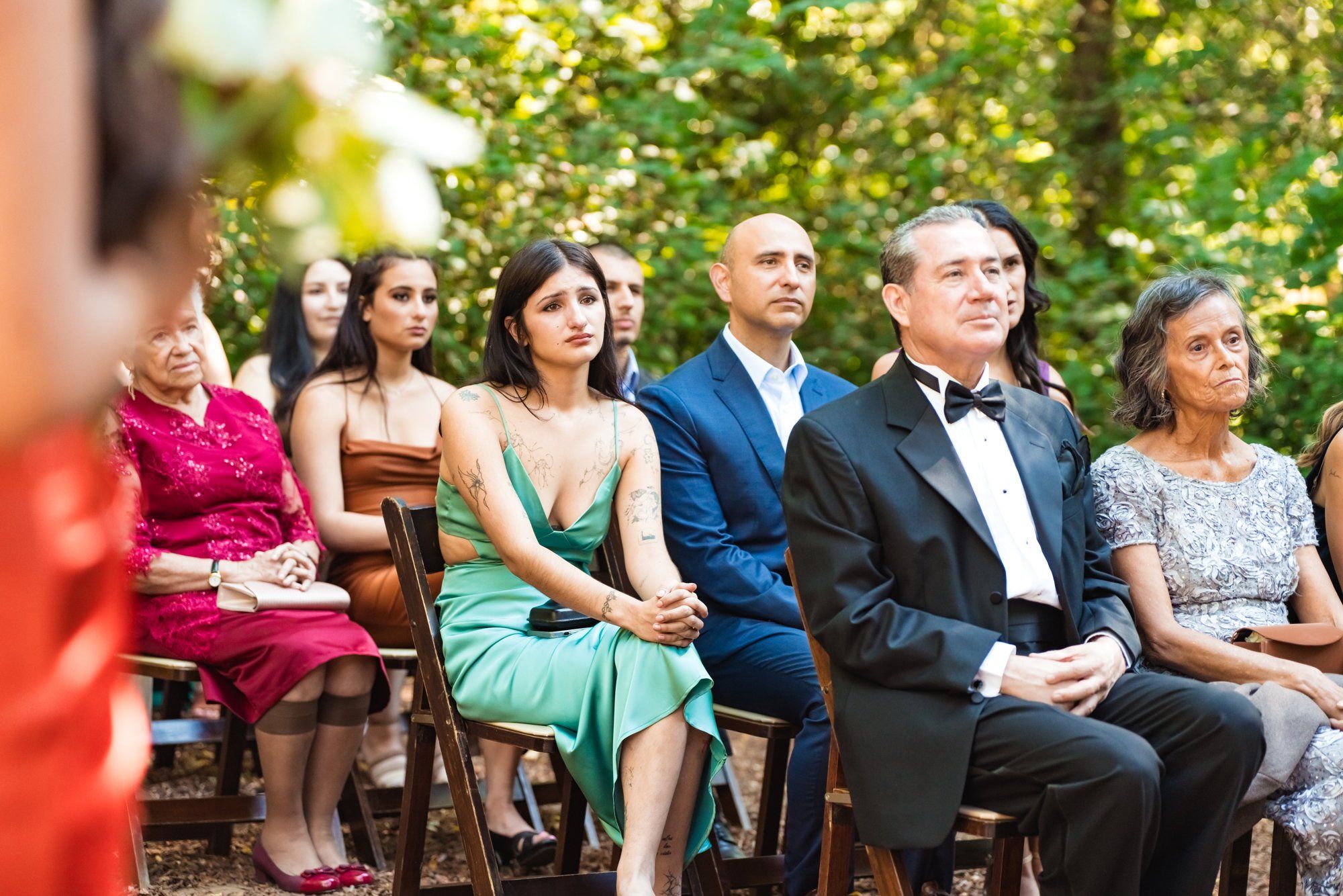 full weekend at sand rock farm — guests on-site (37, arch, DJ), Vows in the Redwood Grove, a Lodging-on-Property Celebration