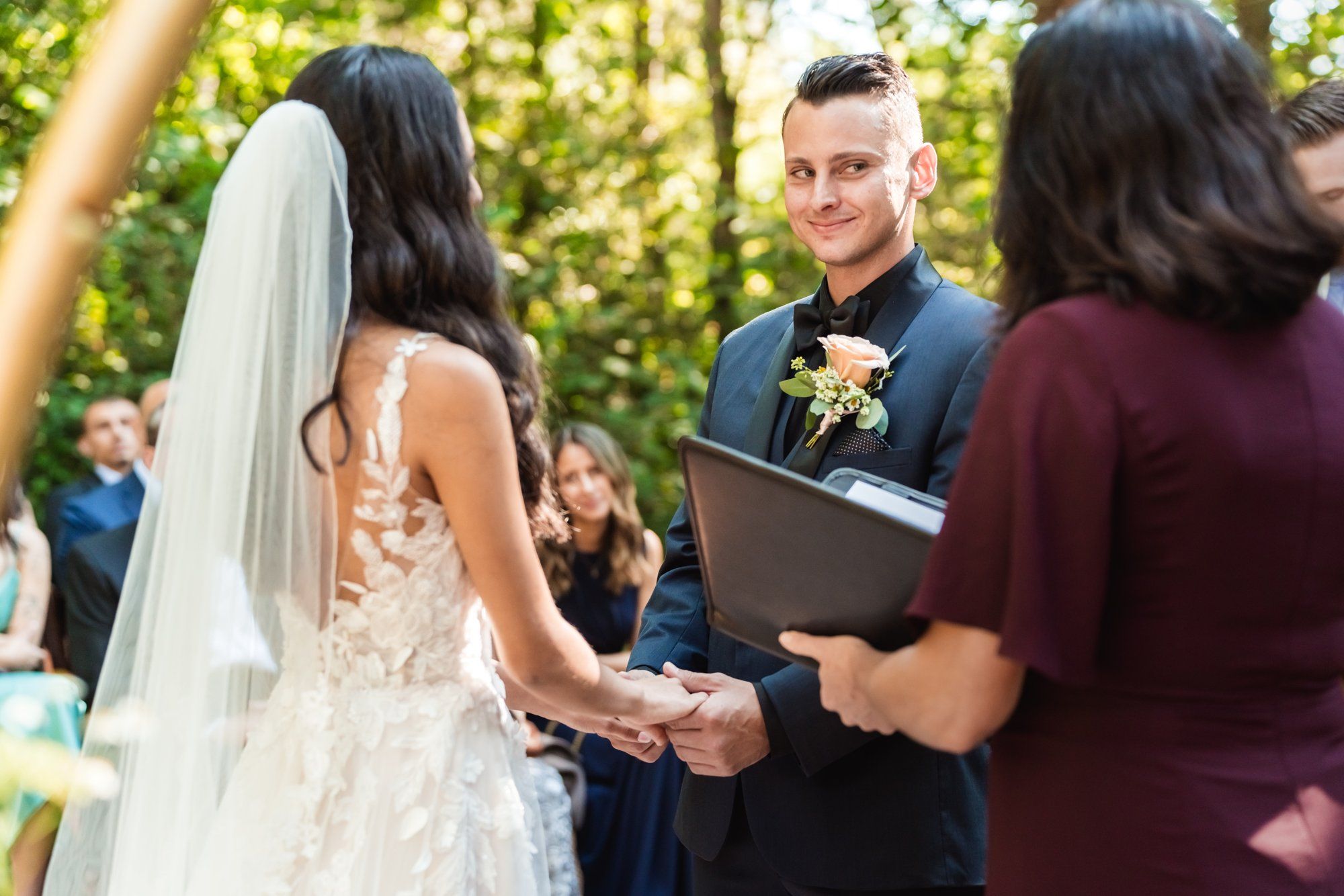 full weekend at sand rock farm — guests on-site (37, arch, DJ), Vows in the Redwood Grove, a Lodging-on-Property Celebration
