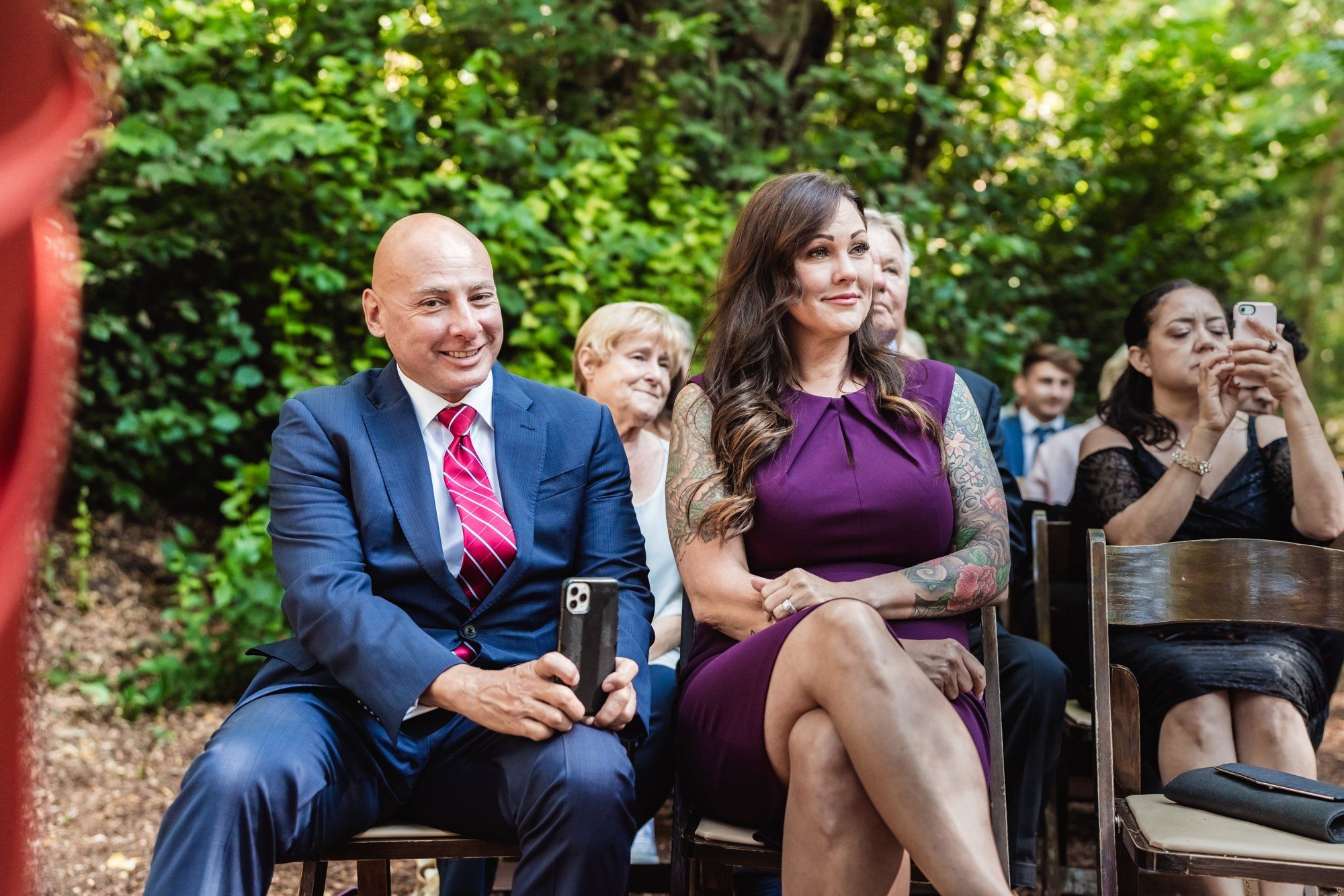 full weekend at sand rock farm — guests on-site (37, arch, DJ), Vows in the Redwood Grove, a Lodging-on-Property Celebration