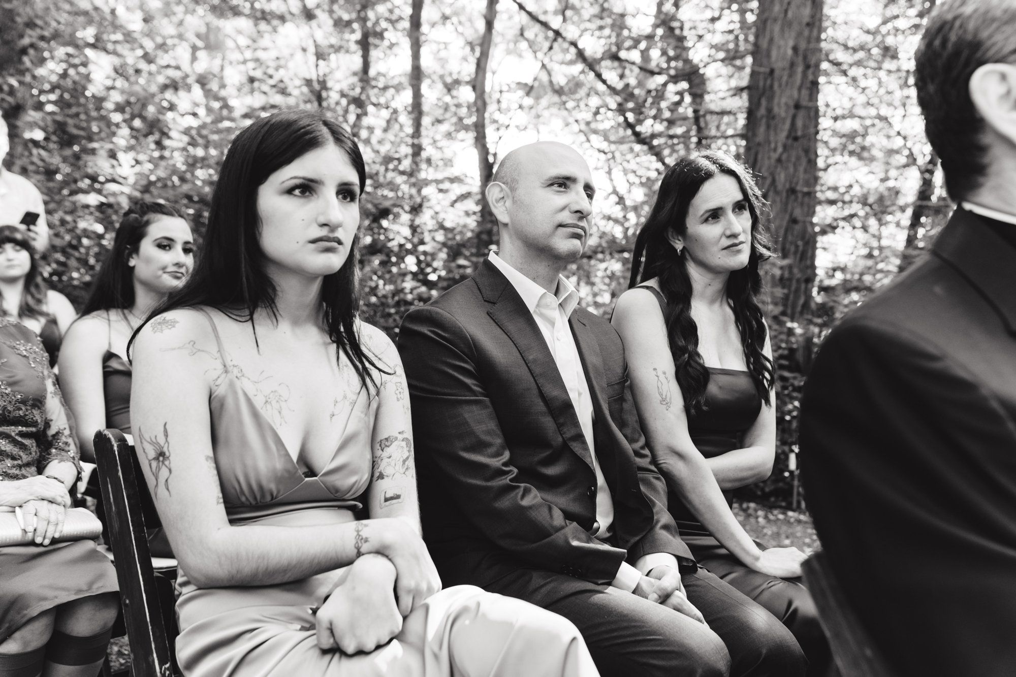 full weekend at sand rock farm — guests on-site (37, arch, DJ), Vows in the Redwood Grove, a Lodging-on-Property Celebration