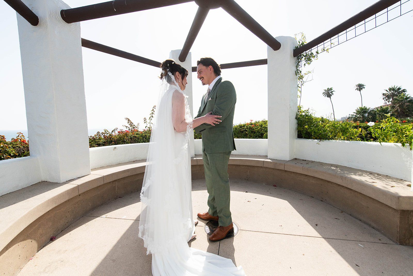 dana point gazebo coastal elopement, The Ceremony at the Gazebo