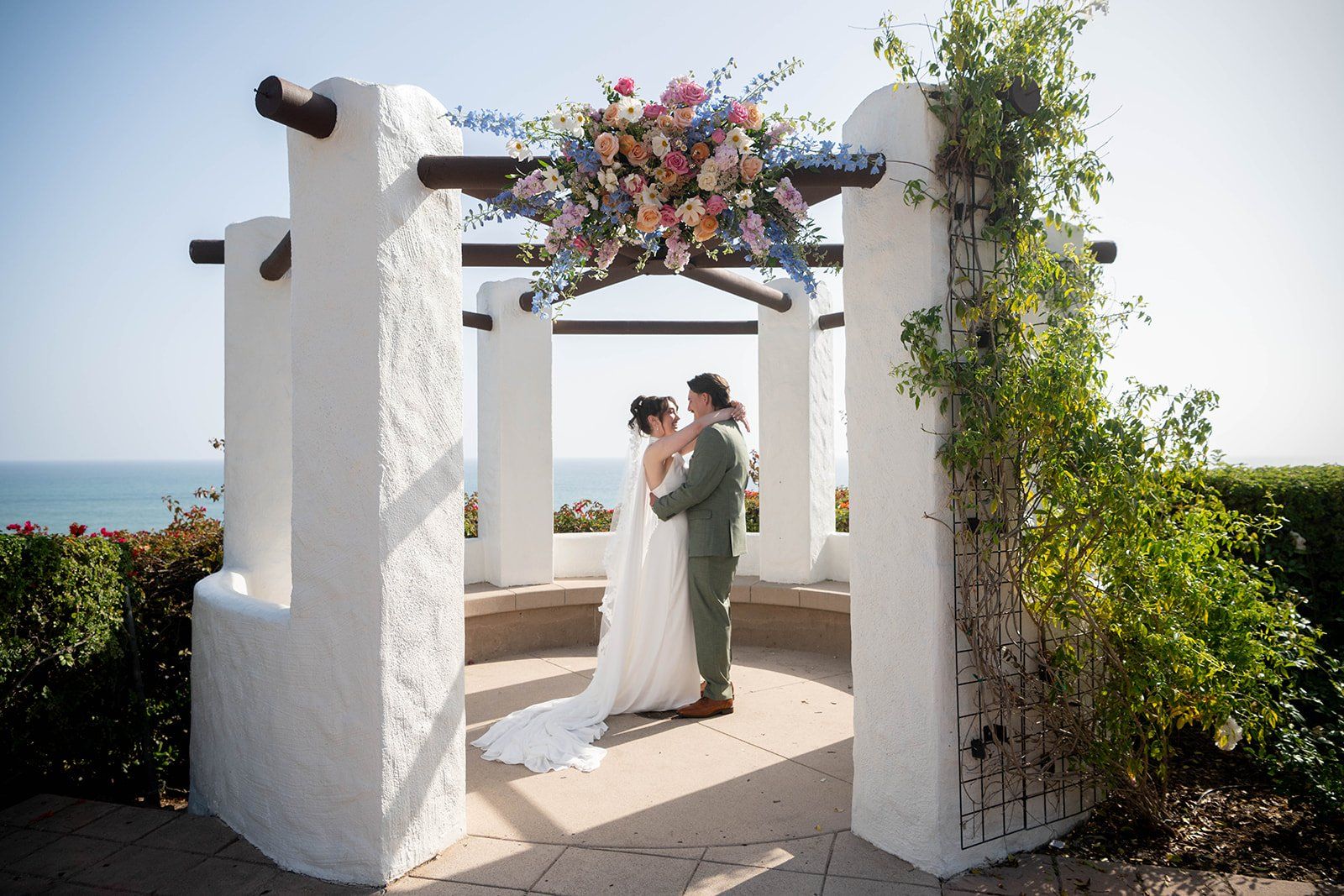 dana point gazebo coastal elopement, The Ceremony at the Gazebo