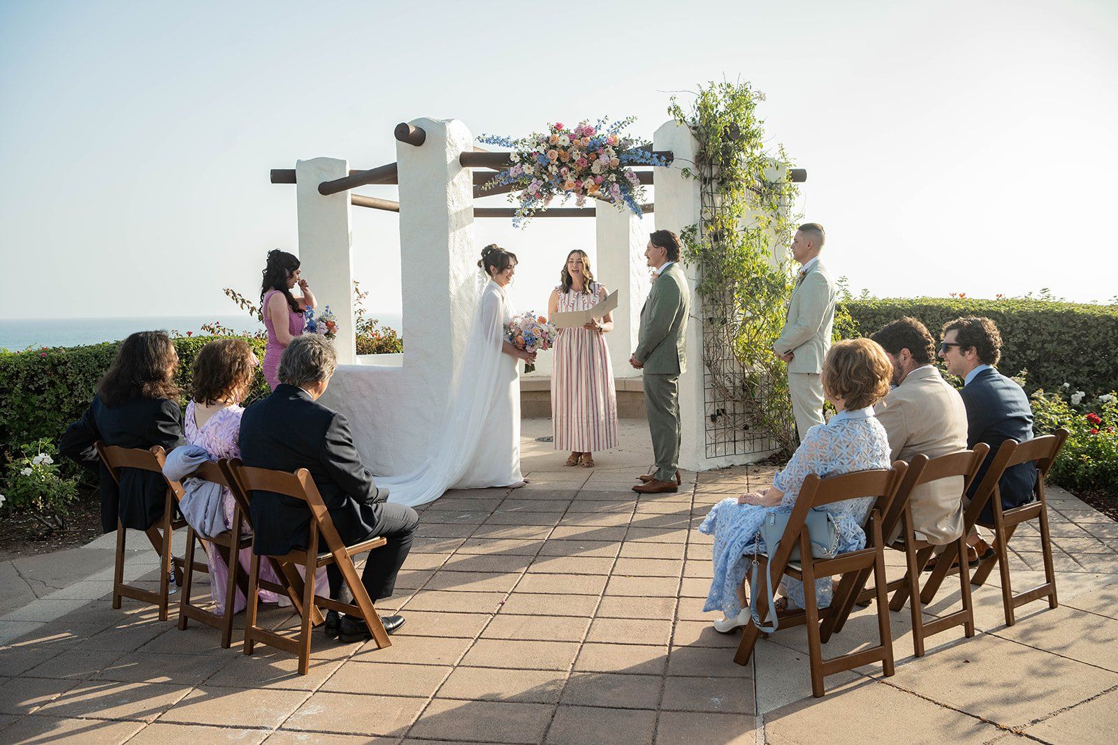 dana point gazebo coastal elopement, The Ceremony at the Gazebo