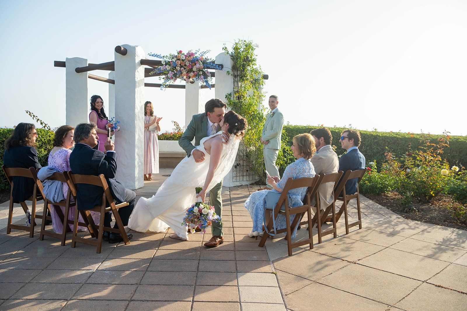 dana point gazebo coastal elopement, The Ceremony at the Gazebo