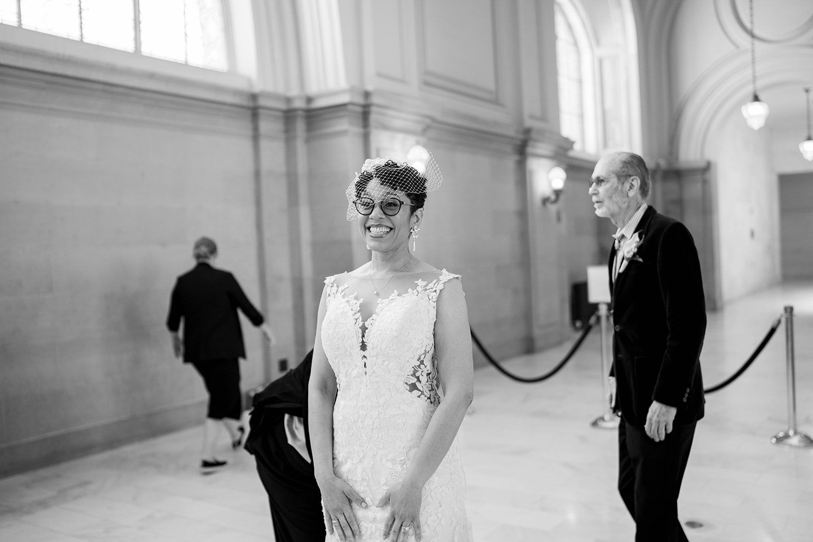 same-sex city hall wedding, fourth floor gallery + bouche (plant-based), Portraits in a 1915 Landmark