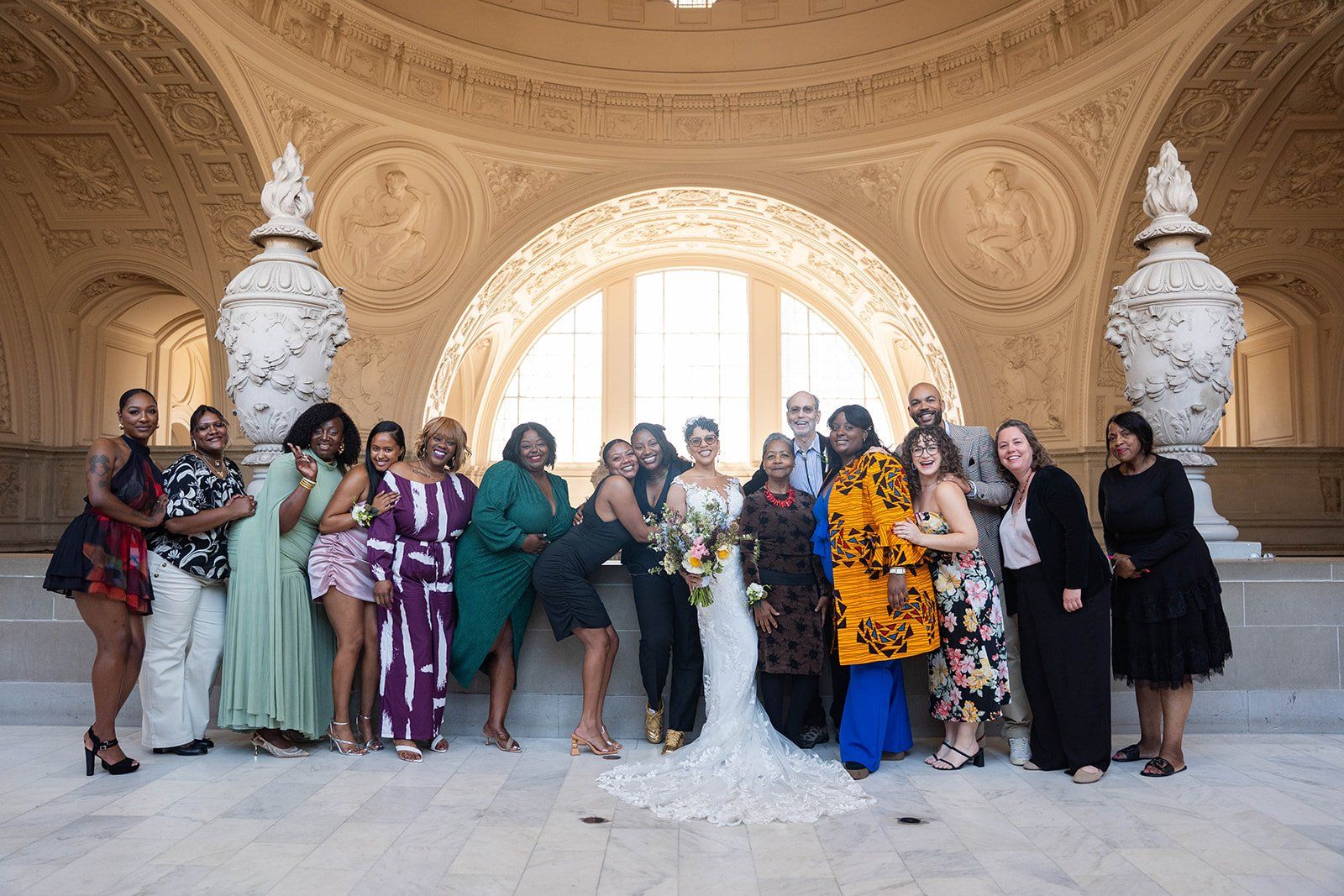 same-sex city hall wedding, fourth floor gallery + bouche (plant-based), Portraits in a 1915 Landmark