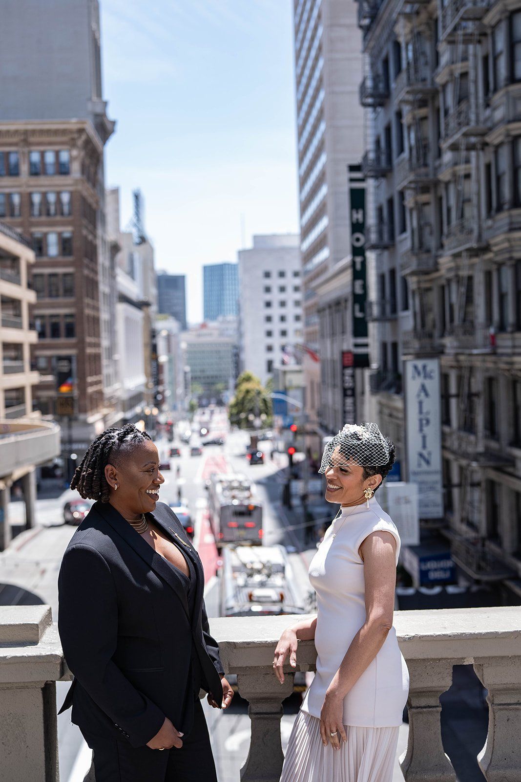 same-sex city hall wedding, fourth floor gallery + bouche (plant-based), Portraits in a 1915 Landmark