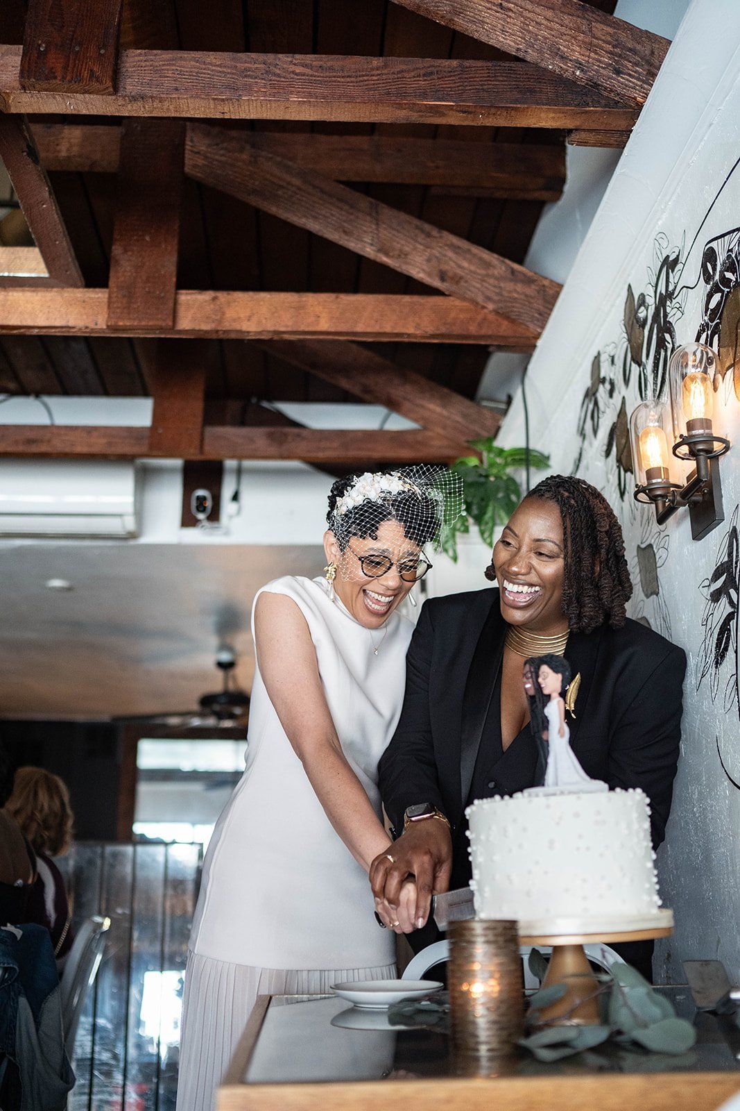 same-sex city hall wedding, fourth floor gallery + bouche (plant-based), A Vegan-Friendly SF Reception on Bush Street